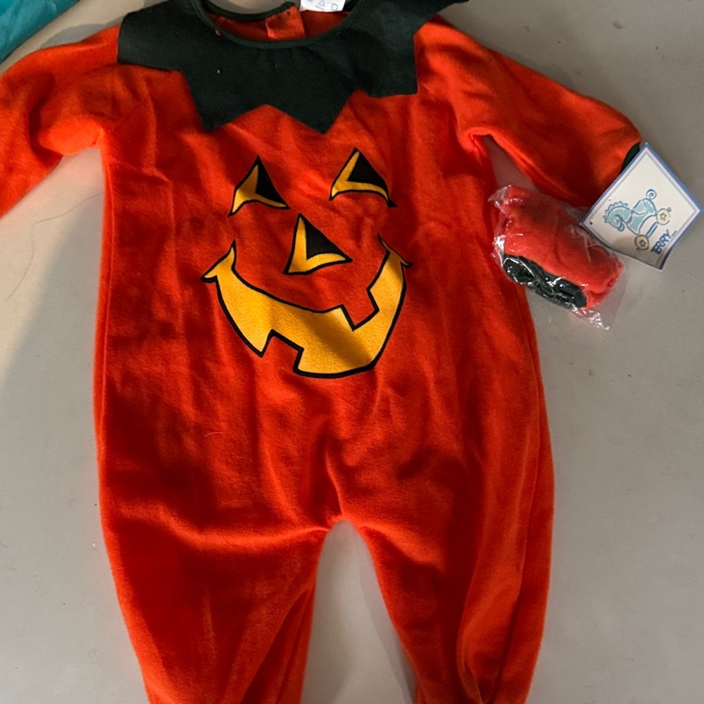 Orange Pumpkin Baby Costume with hat